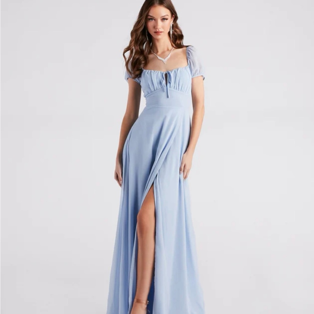 Idina Formal Chiffon Slit Long Dress
